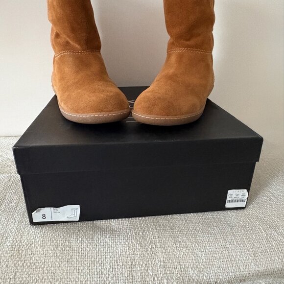 J Crew Short Alpine Boots, Shearling-lined Suede, Sz 8 - Picture 13 of 15